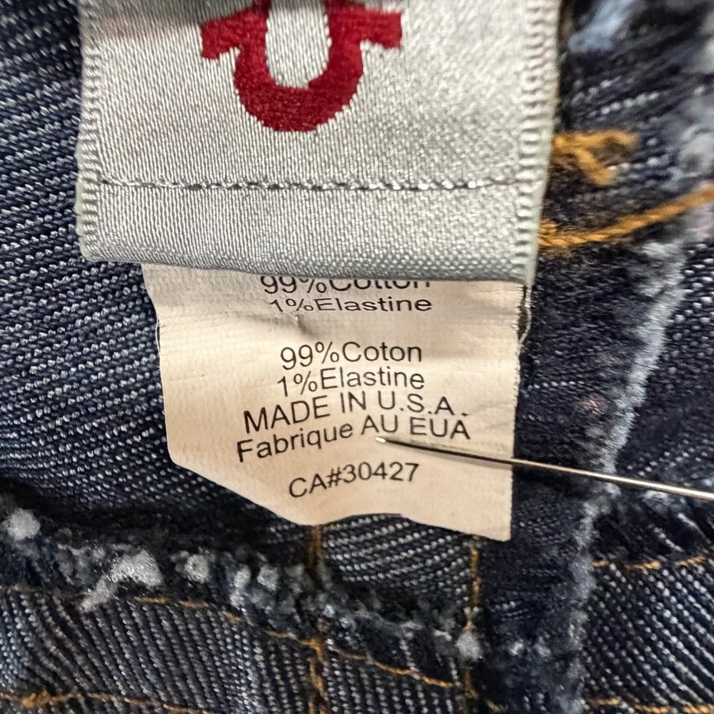 True Religion Zach Straight Leg Jeans Mens 42‎ Blue Y2K Streetwear Grunge Baggy